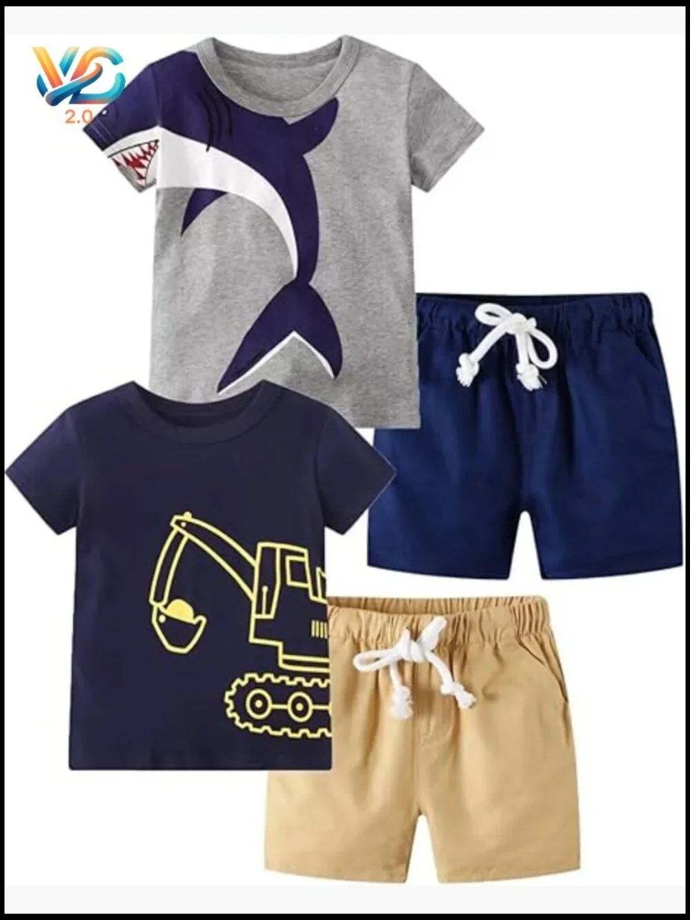 Toddler Boy Cotton Short Sleeve Shirt & Shorts Set Size 4-5T